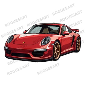 Porsche Clipart PNG, SVG, Digital Download, Printable, Sublimation, Transparent