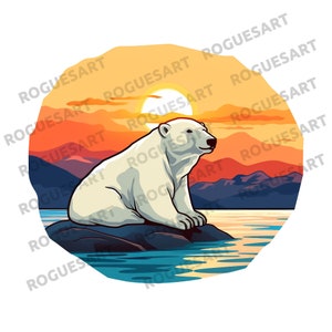 Arctic Polar Bear PNG, Sticker, Clipart, Digital Download, Printable, Sublimation, Transparent, Antarctica, North Pole,