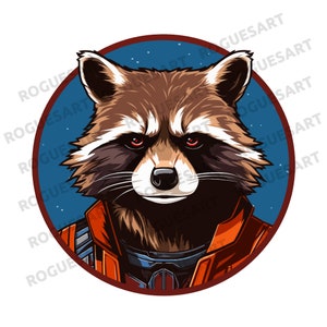 Rocket Raccoon PNG, SVG, Clipart, Digital Download, Printable, Sublimation, Transparent