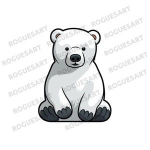 Polar Bear Cute Clipart PNG, SVG, Clipart, Digital Download, Printable, Sublimation, Transparent