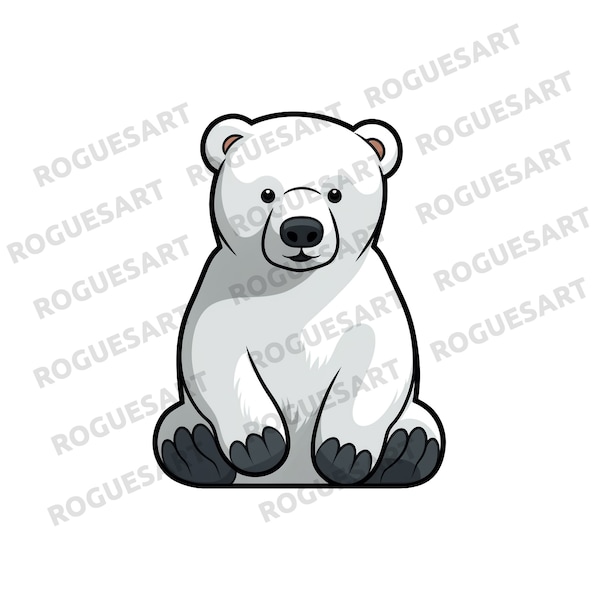 Polar Bear Cute Clipart PNG, SVG, Clipart, Digital Download, Printable, Sublimation, Transparent