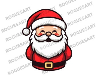 Santa Claus Clipart PNG, JPG, Digital Download, Printable, Sublimation, Transparent, Sticker