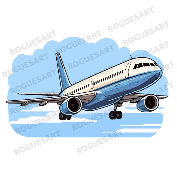 Airplane Clipart PNG, JPG, Digital Download, Printable, Sublimation, Transparent