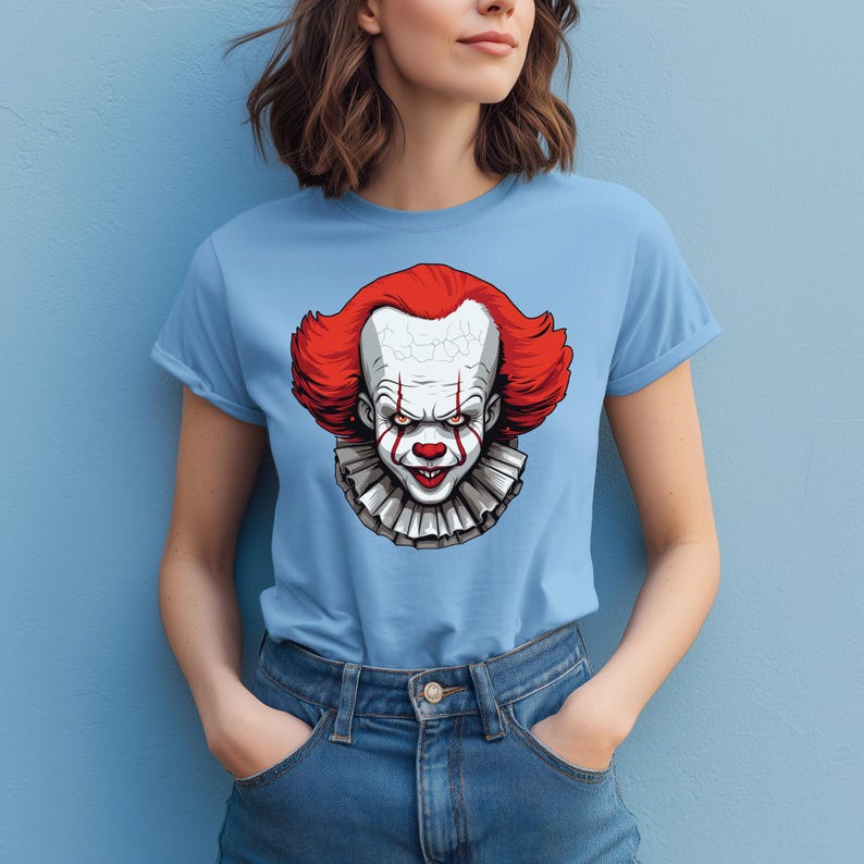 Pennywise IT Clipart PNG, Sticker, SVG, Digital Download, Printable, Sublimation, Transparent, it Clown horror movie, Scary Design (300 dpi) image 5