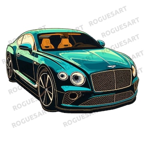 Bentley Clipart PNG, SVG, Digital Download, Printable, Sublimation, Transparent
