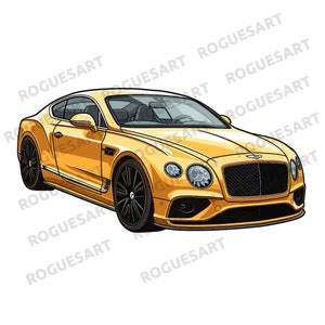 Bentley Continental Clipart PNG, SVG, Digital Download, Transparent, Sublimation, Printable Audi car
