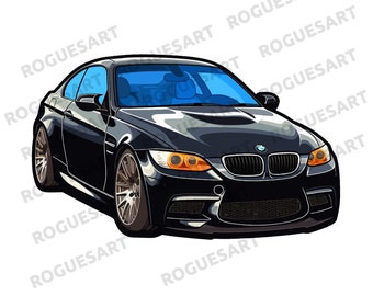 BMW Clipart PNG, Luxury Sports Car SVG, Digital Download, Printable Sticker, Sublimation Design, Transparent Background, Car Design