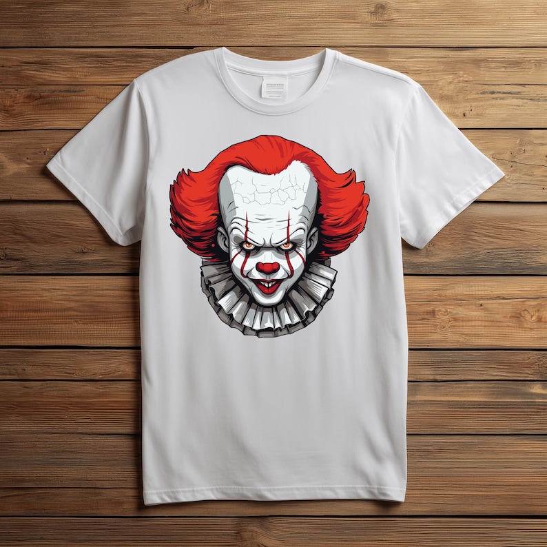 Pennywise IT Clipart PNG, Sticker, SVG, Digital Download, Printable, Sublimation, Transparent, it Clown horror movie, Scary Design (300 dpi) image 2