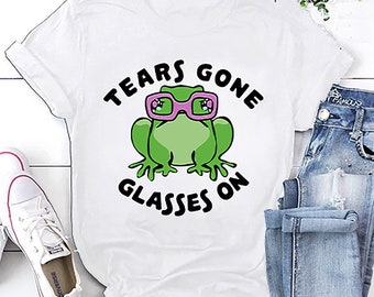 Frog T-Shirt, Tears Gone Glasses On T-Shirt, Frog Vintage Shirt, Frog Unisex T-Shirt, Frog Tee, Frog Tee Shirt, Frog Lover Gift, Tee Shirt