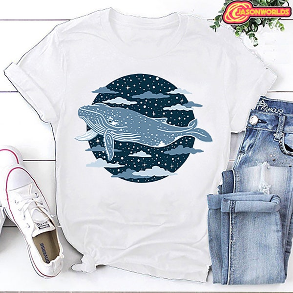 Humpback Whale T-Shirt, Humpback Whale Art T-Shirt, Whale Vintage Shirt, Whale Unisex T-Shirt, Whale Shirt, Whale Lover Gift, Whale Tee