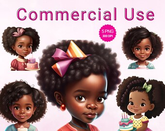 16 Png Black Girls Bundle, Little Black Girlpng Clipart Bundle, Black ...