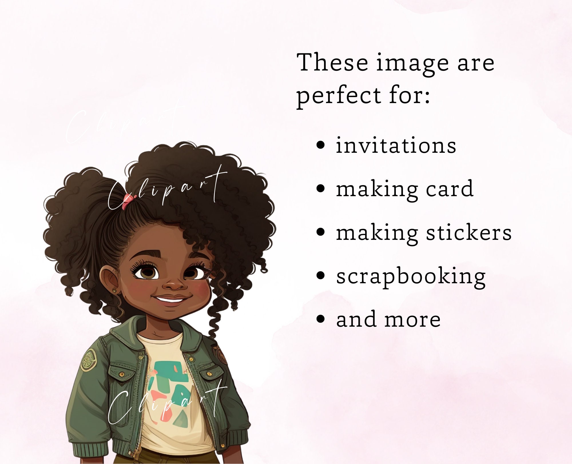 Black Girls Bundle, Little Black Girlpng Clipart Bundle, Black Kids Png ...