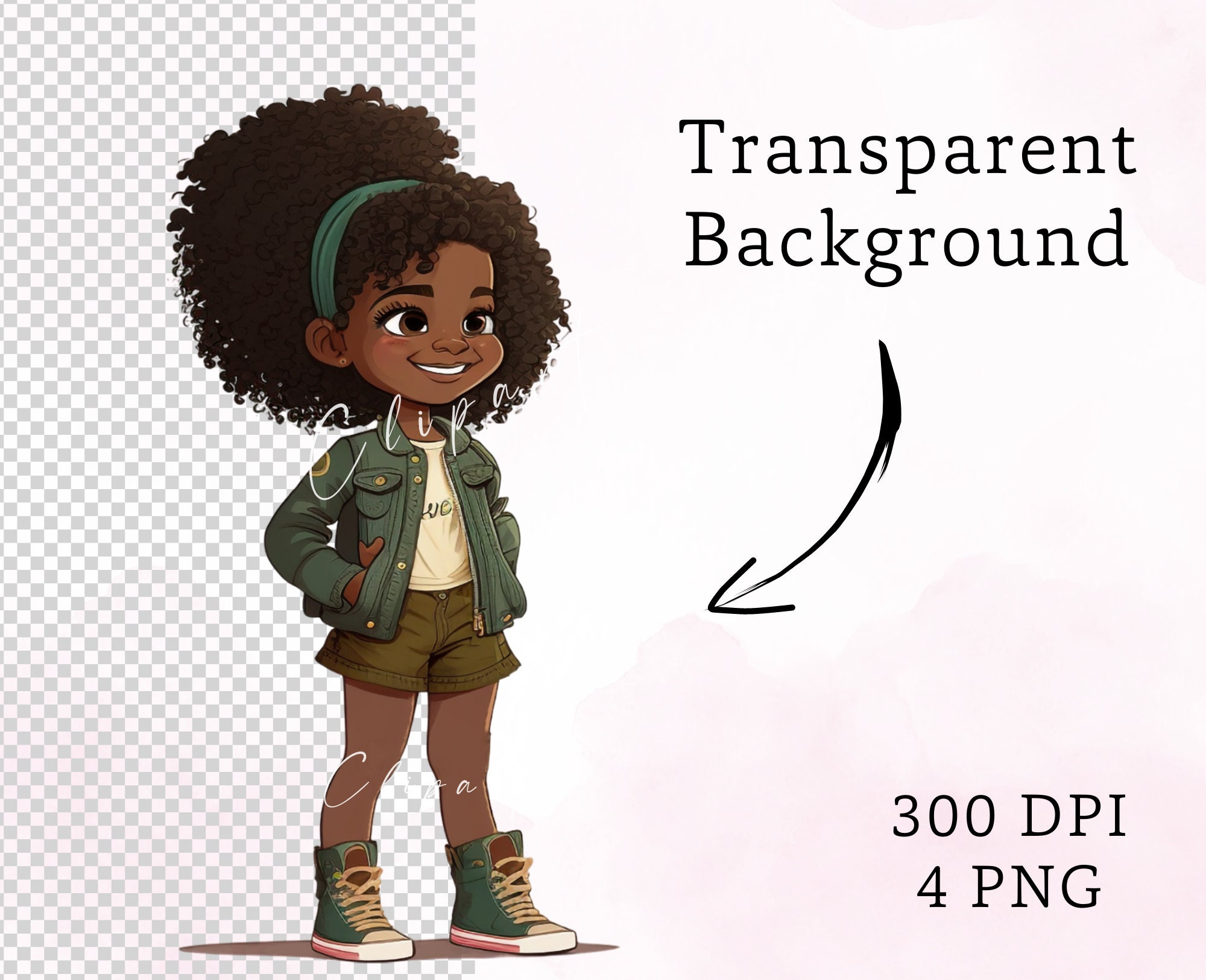 Black Girls Bundle, Little Black Girlpng Clipart Bundle, Black Kids Png ...