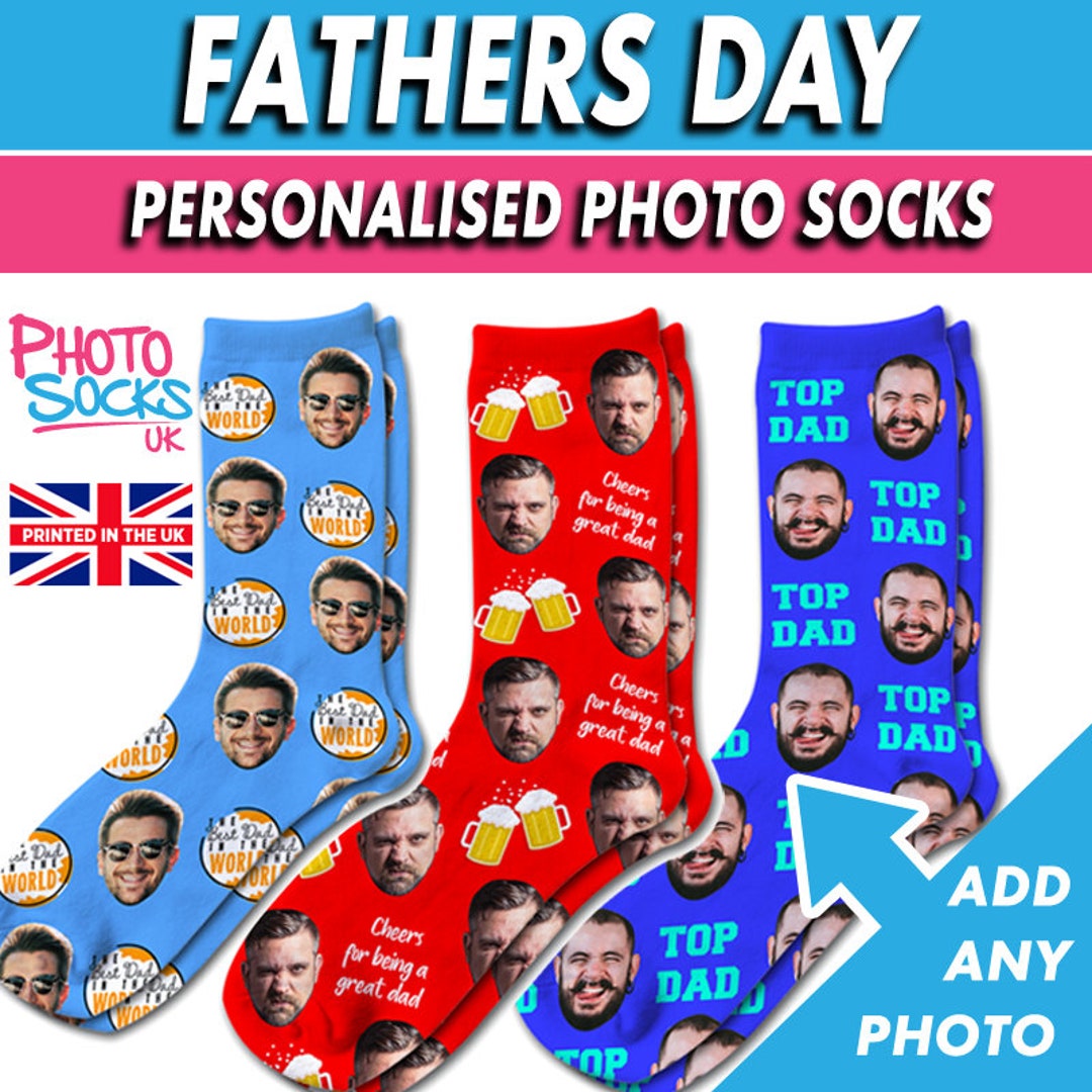 Personalised Fathers Day Photo Socks Novelty Fathers Day Gift Add Any ...