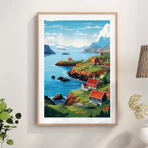 Norwegian Vintage Poster | Norway Travel Print | Travel Wall Art | Norway Poster | Mountain Print | Norway Art Print | Europe Art Decor