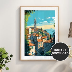 Croatia Town Digital Download Travel Print Wall Art Print | Croatia Rhodes | Digital Instant Download Art