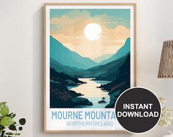 Mourne Mountains Northern Ireland Travel Instant Download Printable Poster | Downloadable Wall Art | Birthday Wedding Anniversary Gift