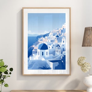 Santorini Griechenland Poster Crete Korfu Traditionelle griechische Reise Print Wall Art Decor | Geburtstag Hochzeit Geschenk Geschenk