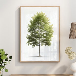 Stampa poster di alberi pregiati, decorazione artistica da parete, poster minimalista di alberi naturali, regalo naturale