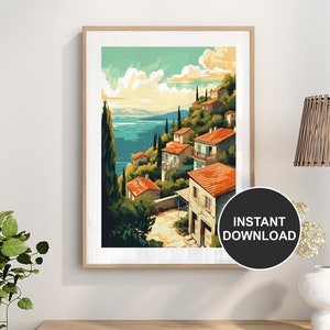 Croatia Digital Download Traditional Travel Print Wall Art Print | Croatia Rhodes | Digital Instant Download Art