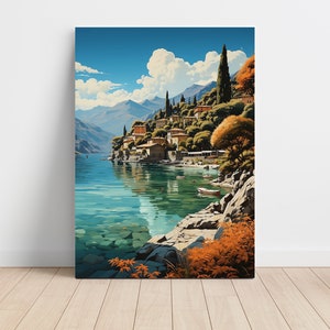 Lake Como Italy Canvas | Italian Wall Art Decor | Travel Canvas Wedding Anniversary Present Birthday Gift | Print on Canvas | Ready to hang