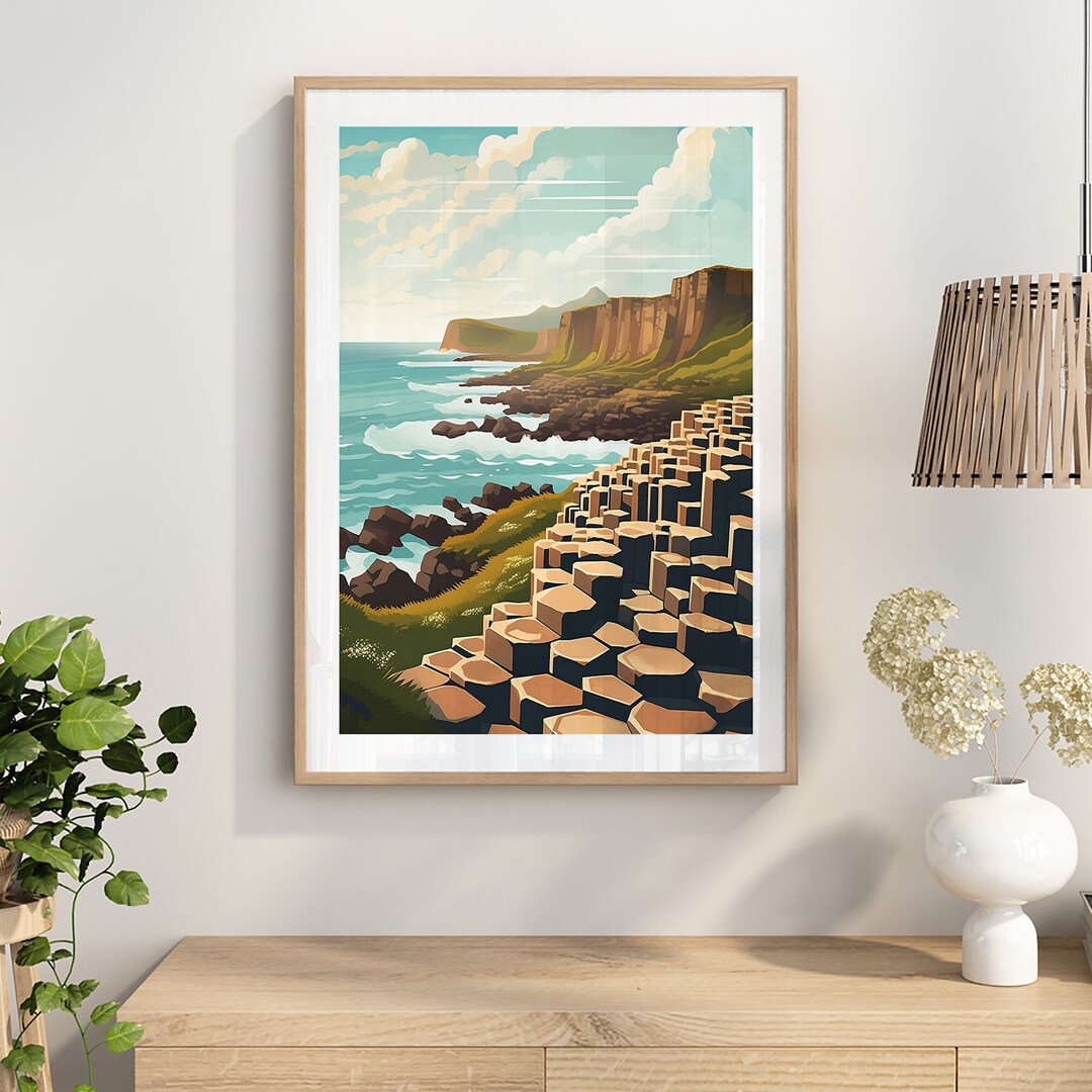 Giants Causeway Print North Coast Wall Art Poster Travel Wall Art