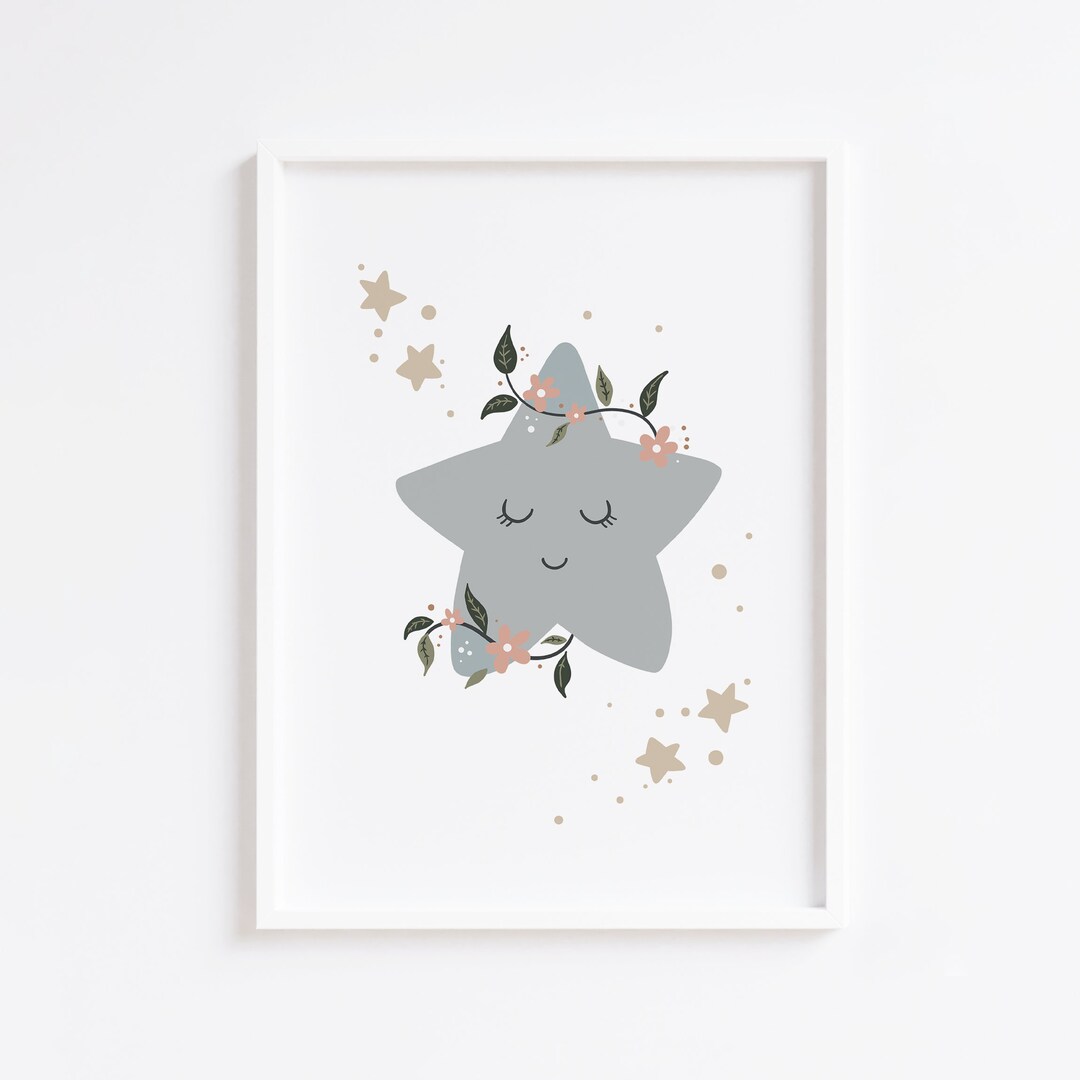 Star Print, Childrens Room Poster, Star Nursery, Printable Wall Art ...
