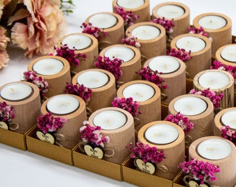 40PCS Bulk Wedding Favors Candle, Personalized Tealight Candle Holder, Wedding Favor for Guests, Rustic Wedding Candle Favors, Candle Favor