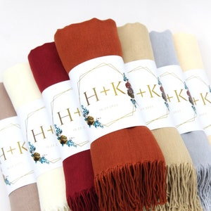 Regalos de boda personalizados - Chal de pashmina para bodas - Regalos para despedidas de soltera - Regalos de boda para invitados al por mayor - Regalos para fiestas de bodas