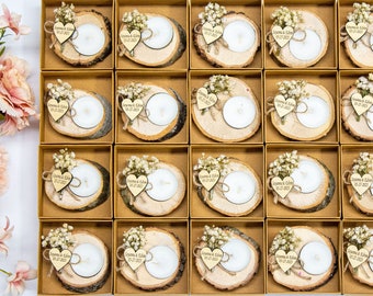 100PCS Handmade Wedding Favors Bulk Tealight Holders Bridal Shower Gifts Unique Wedding Candle Favors for Guests Wholesale Candle Favors