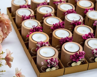 50PCS Bulk Wedding Favors Candle, Personalized Tealight Candle Holder, Wedding Favor for Guests, Rustic Wedding Candle Favors, Candle Favor