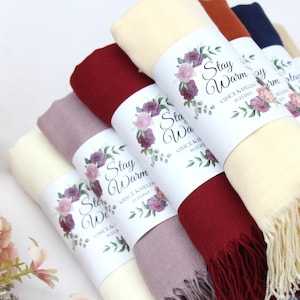 30 pezzi di scialli di pashmina per matrimonio all'ingrosso, sciarpa per matrimonio, bomboniere per addio al nubilato, scialle personalizzato, bomboniere per scialli per matrimonio primaverile, bomboniere in pashmina