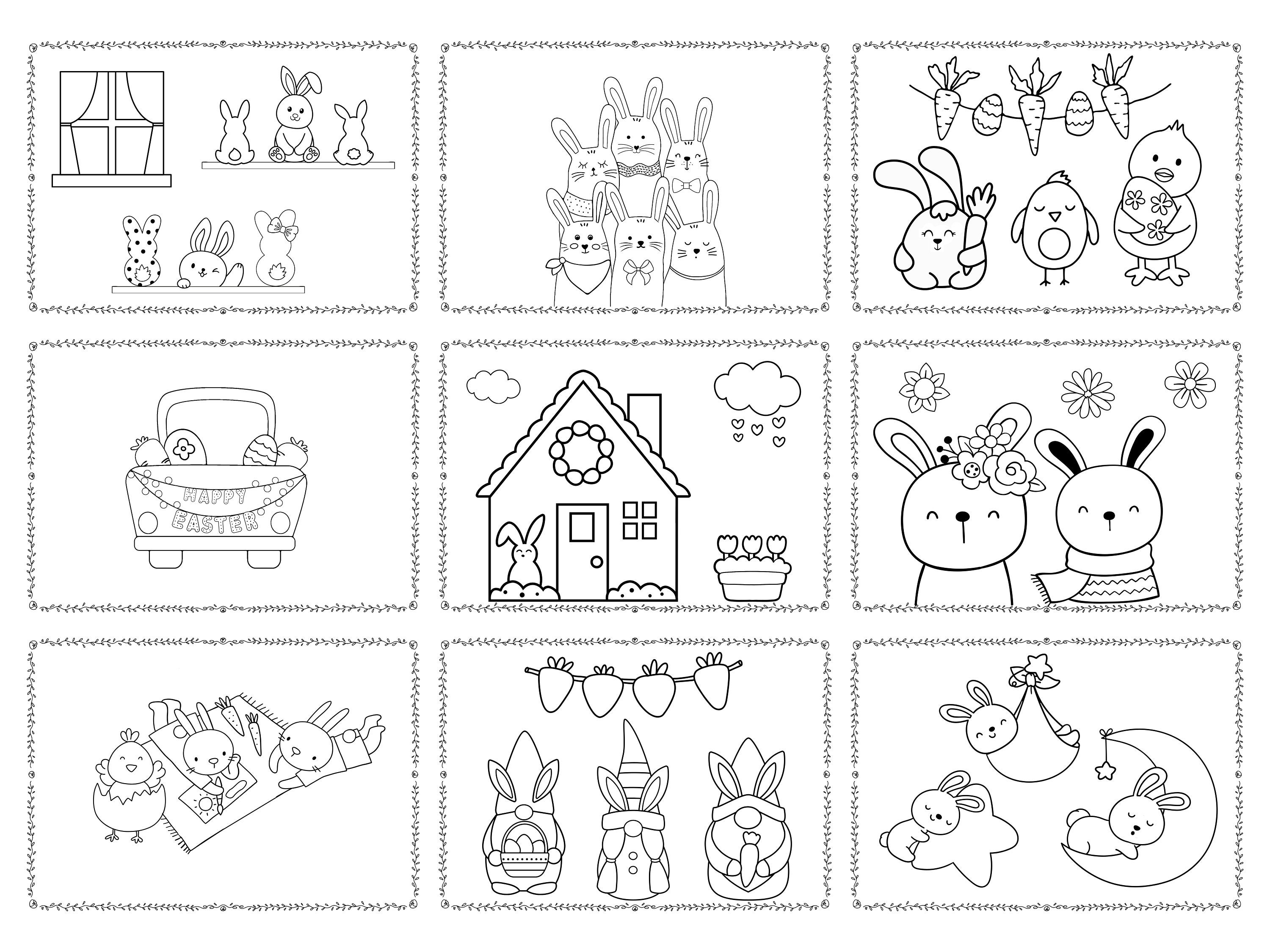 Easter Coloring Pages for Girls and Boys, 27 Printable Color Sheets for