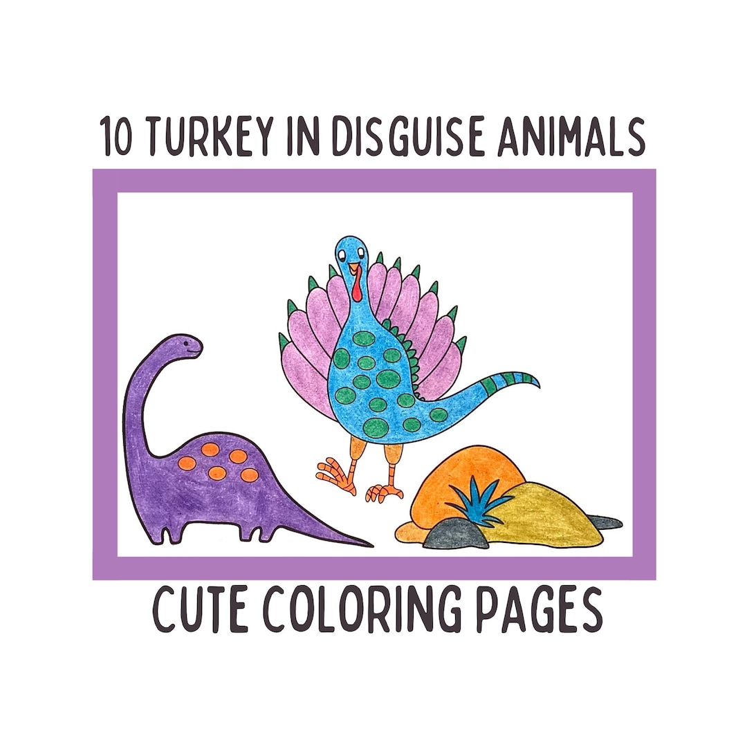 Turkey in Disguise Animals Cute Coloring Pages 10 Disguise a - Etsy