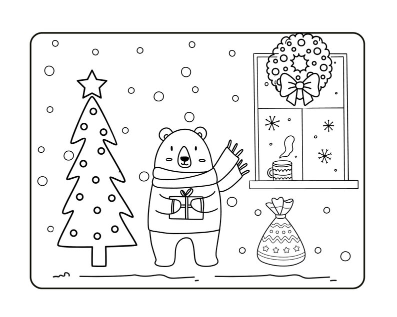 10 Polar Bear Christmas Coloring Pages to Spread Holiday Cheer