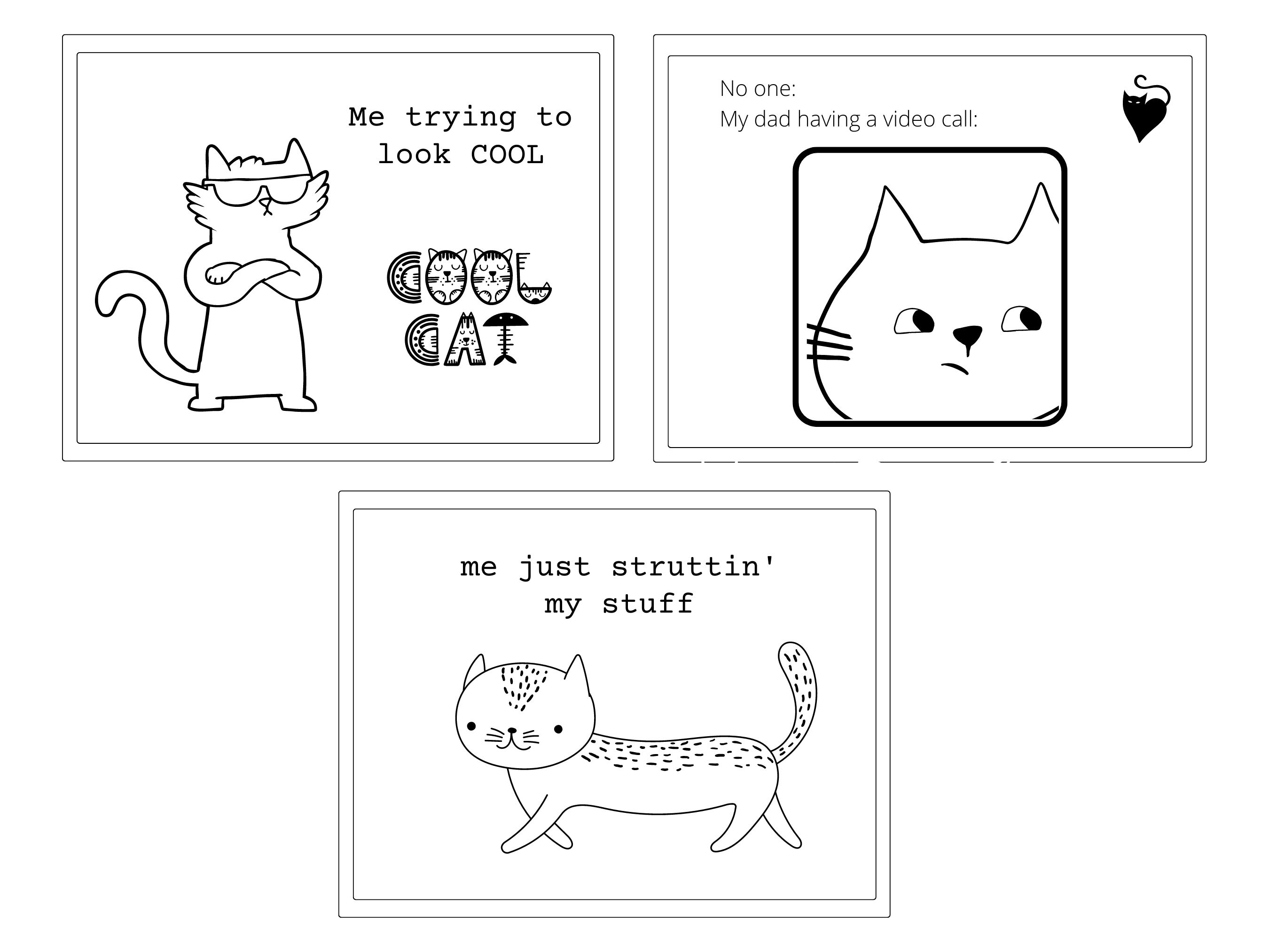 Cat Memes Coloring Pages for Girls and Boys 11 Printable - Etsy UK