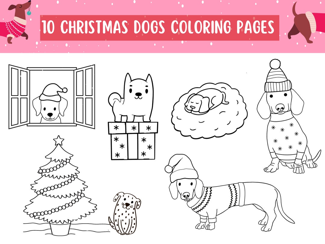 10 Free Printable Christmas Dog Coloring Pages to Spread Holiday Cheer