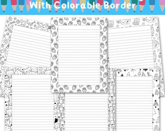 Linierte Seiten zum Ausdrucken: DIY Malrahmen zum Ausdrucken (Instant Download)