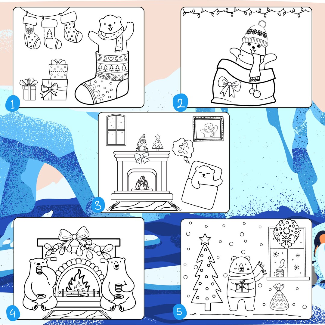 10 Polar Bear Christmas Coloring Pages to Spread Holiday Cheer