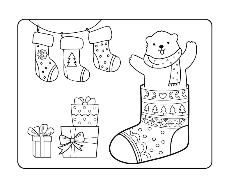 10 Polar Bear Christmas Coloring Pages to Spread Holiday Cheer