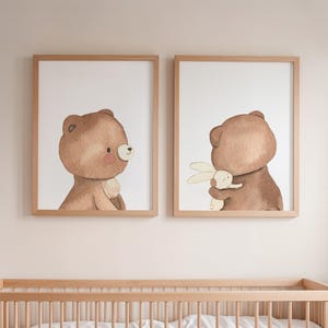 Illustrazione di un orsacchiotto per la cameretta dei bambini, poster con orso per la decorazione del bambino, regalo per giovani genitori