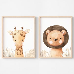Pósters de bebé o niño para habitación de niña, decoración de pared de safari, regalo de nacimiento