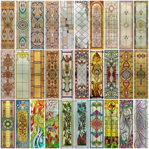 Custom Size Window Film Frosted Stained Glass Films Privacy Retro Church Style Static Cling Sticker Home Decor For Kitchen Office