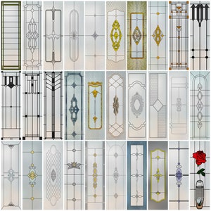 Frosted Stained Glass Films Privacy Window Film Custom Size Retro Church Style Static Cling Sticker Bathroom Shower Home Decor