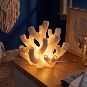Coral Reef Table Lamp, Resin Ocean Night Light, Coastal Lamp, Beach House Decor, Nautical Reef Lamp Gift, Reef Sculpture