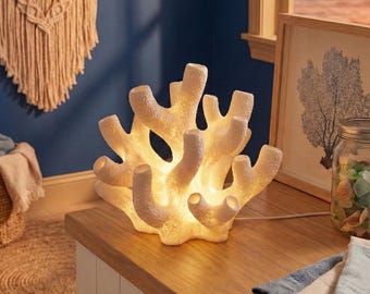Coral Lamp | Coastal Table Lamp | Beach House Decor | Ocean Night Light | Reef Lamp | Nautical Decor | Sea Decor Gift