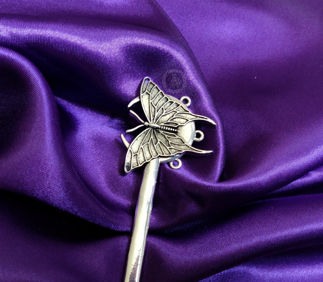 Moon Hair Pin Butterfly Hair Pin Silver Hair Pin Gothic Etsy