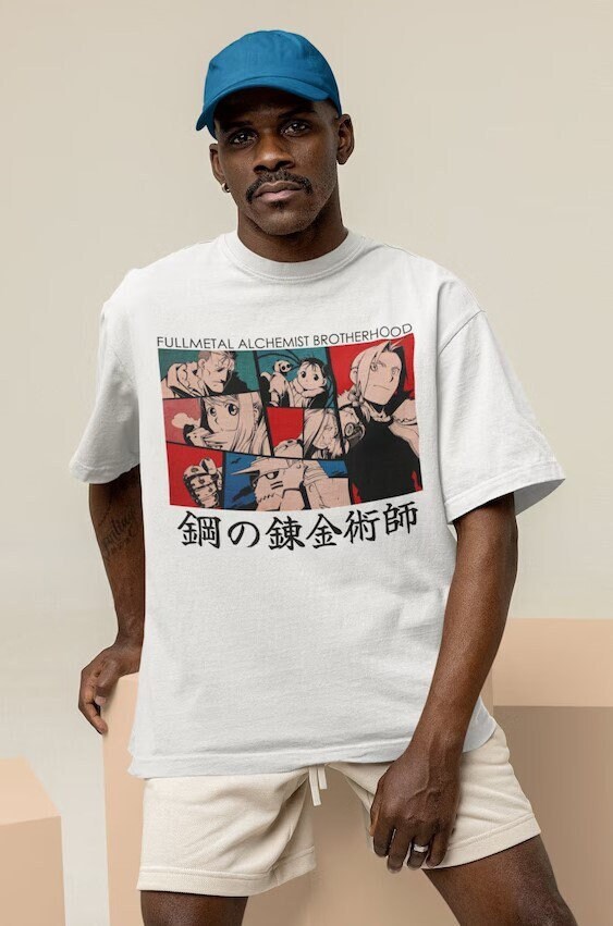 Fullmetal Alchemist Brotherhood Anime T Shirt 100% Algodão