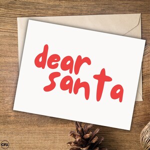 Blanko Dear Santa Postkarte