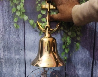 Vintage Brass Ship Bell 5'' - Nautical Decoration for Home, Garden, and Office Spaces